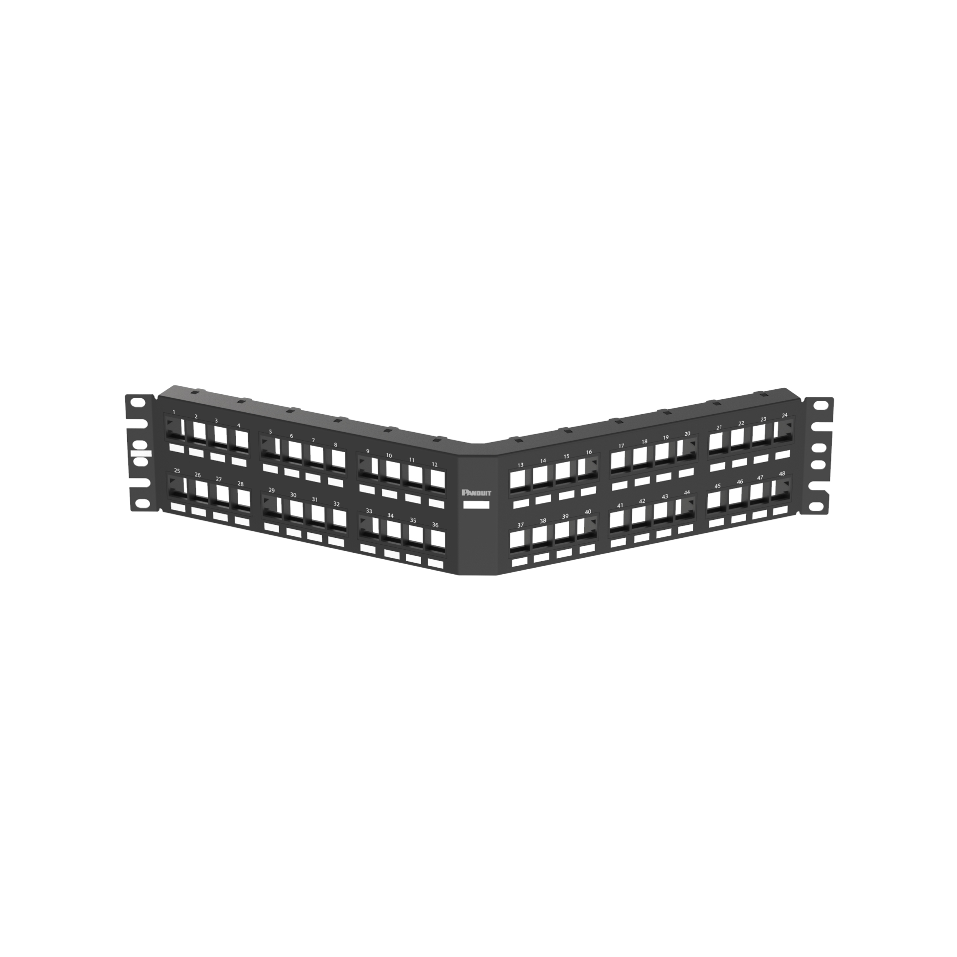 PAND-NKPPA48FMY - NKPPA48FMY Patch Panel  Modular Angulado de 48 puertos, 2 RU
