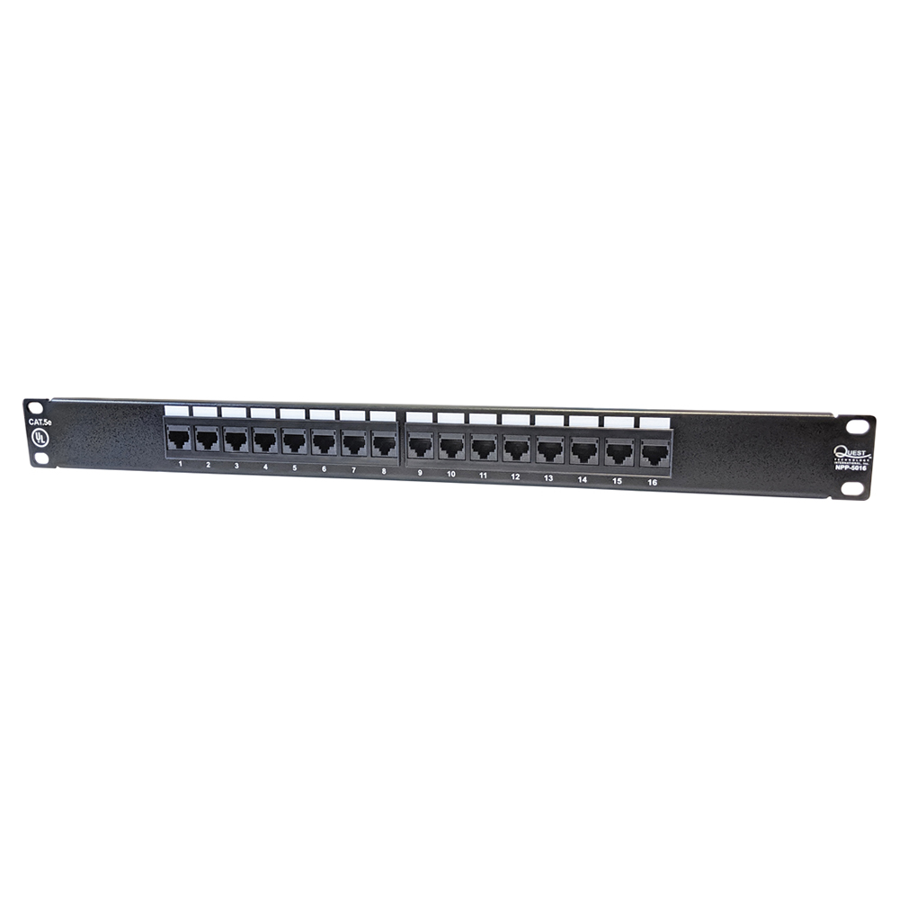 Q-NPP-5016 - NPP-5016  PATCH PANEL 16 PTOS CAT. 5E, 568A/B   QUEST  