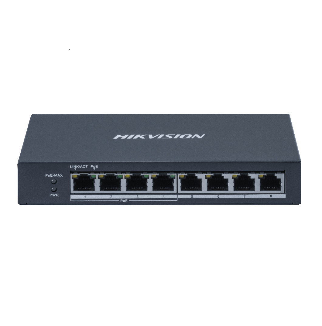 HIK-DS-3E0508P-O(O-STD) - DS-3E0508P-O(O-STD) SWITCH NO ADMINISTRABLE 8 PTS CON 4 PTS POE+ 60W 10/100/1000 HIKVISION