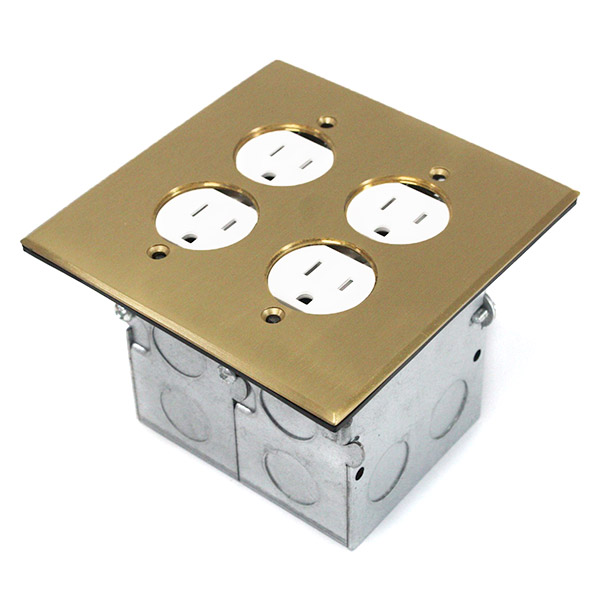 CAT-705510-C - 705510-C CAJA DE PISO IMPOTRABLE 2 TOMAS, BRONCE, TAPA FIJA