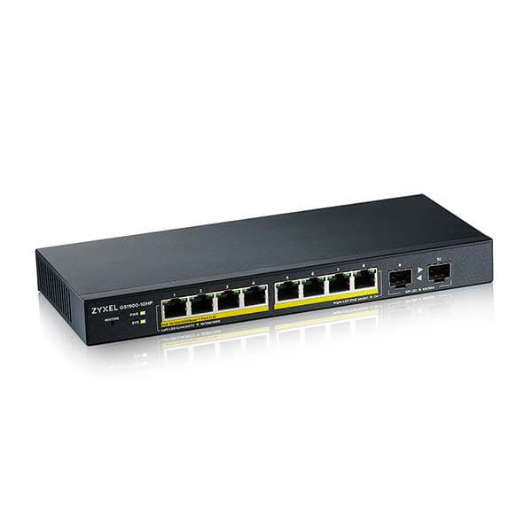 ZY-GS1900-10HP - GS1900-10HP SWITCH 8 PTS GIGA POE 77 WATTS + 2 PTS SFP ADMIN.