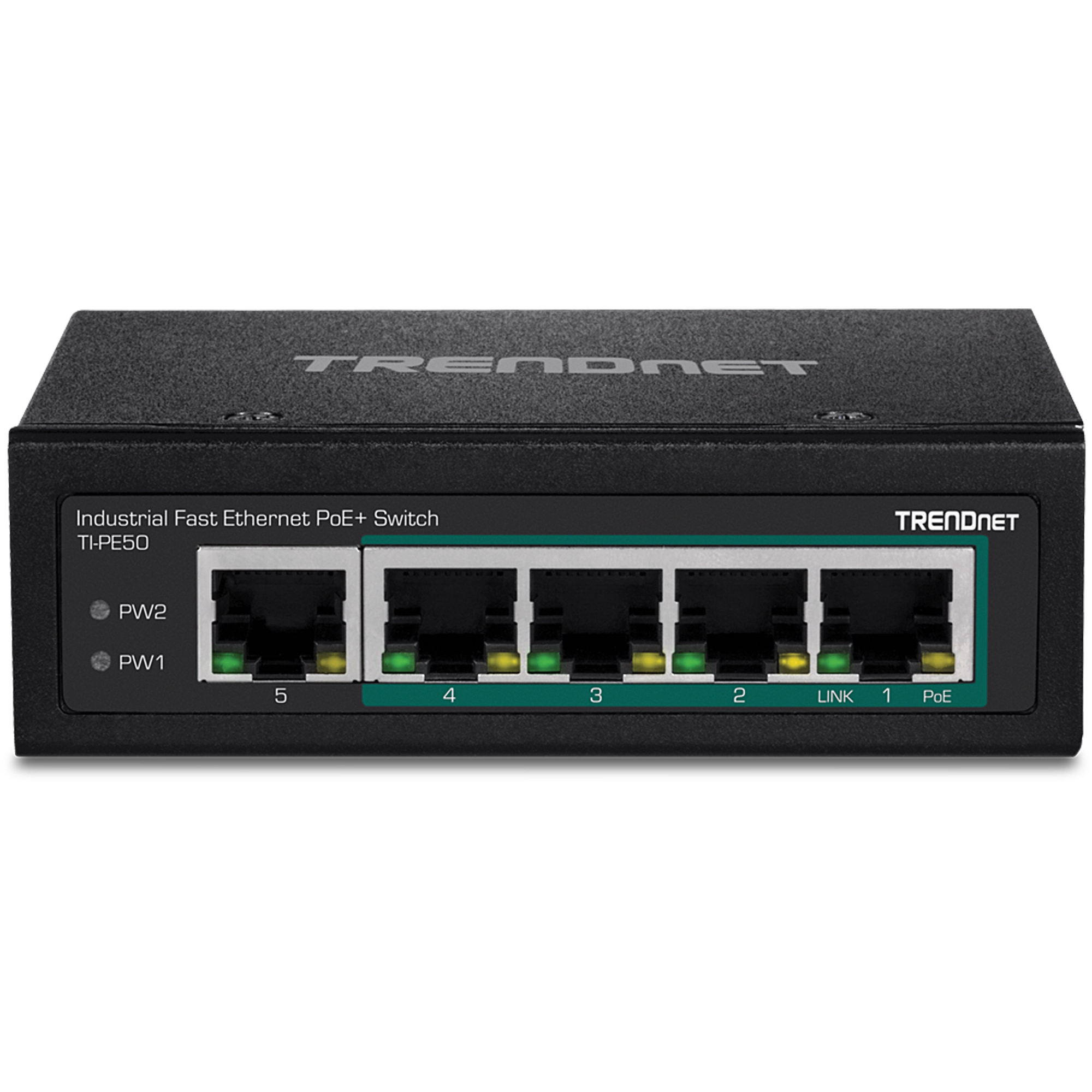 TI-PE50 - PE50 SWITCH INDUSTRIAL PARA RIEL DIN 5 PTS 10/100, CON 4 POE+, TRENDNET