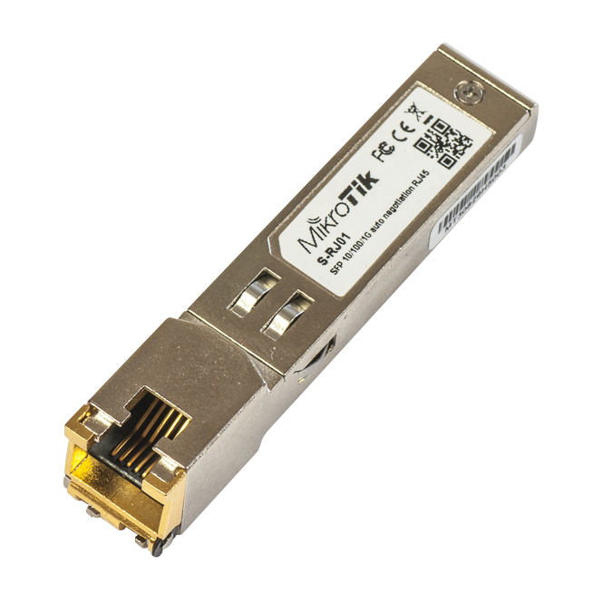 MI-S-RJ01 - MI-S-RJ01 MÓDULO SFP 10/100/1000Mbps + RJ45, MIKROTIK