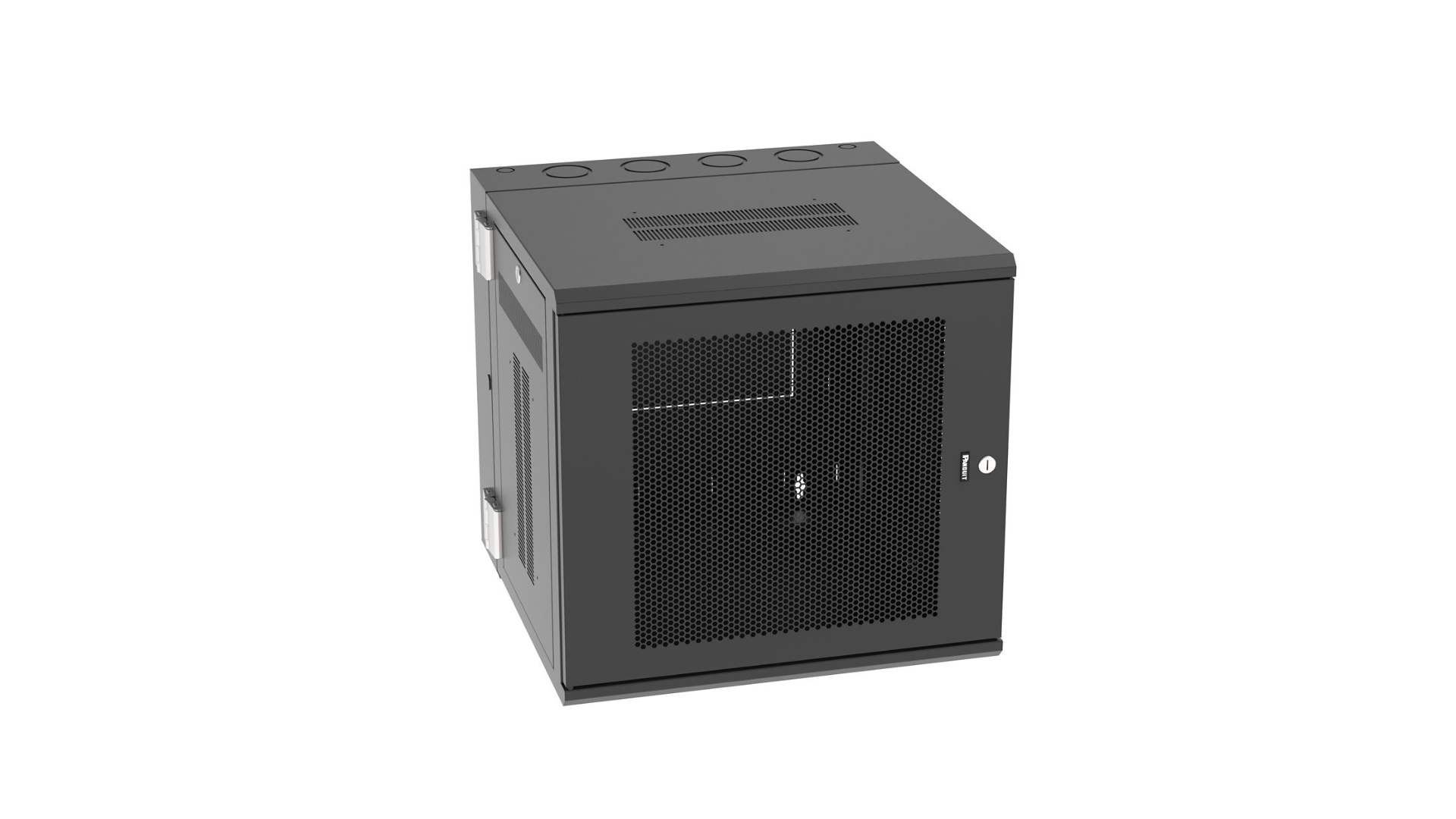 PAND-PZWMC12P - PZWMC12P PanZone Wall Mount Cabinet with Perforated Front Door, 12 RU, Black