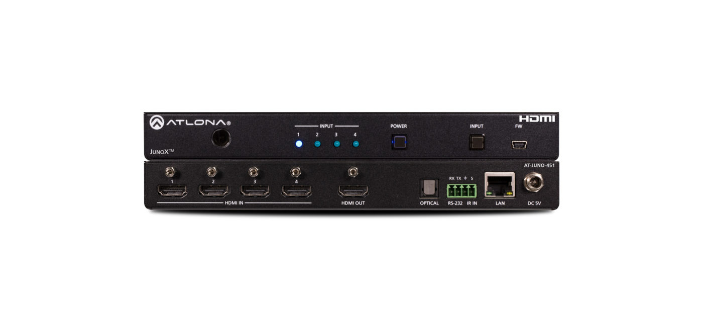 ATL-JUNO-451 - JUNO-451 SWITCH 4HDMI 4K HDR 60Hz 18Gbps ATLONA