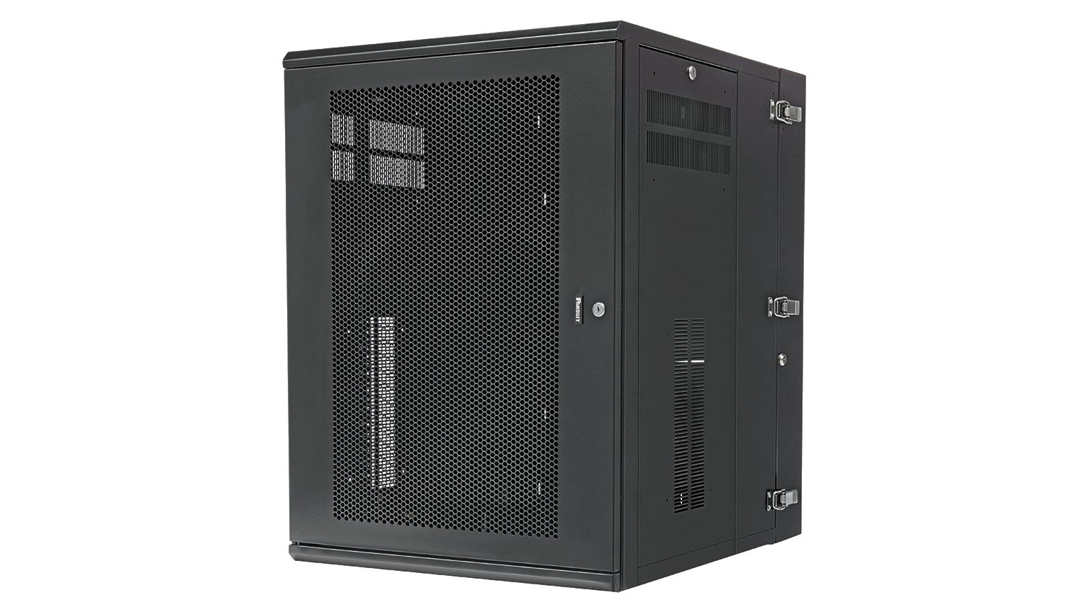 PAND-PZWMC1830P - PZWMC1830P GABINETE DE PARED CON PUERTA MICROPERFORADA 18U 30" PROFUNDIDAD ABATIBLE NEGRO