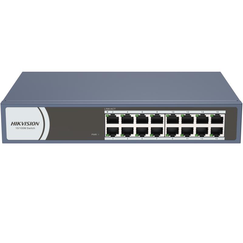 HIK-DS-3E0116R-O(O-STD) - HIK-DS-3E0116R-O(O-STD) SWITCH NO ADMINISTRABLE 16 PTS 10/100 METAL DE RACK HIKVISION