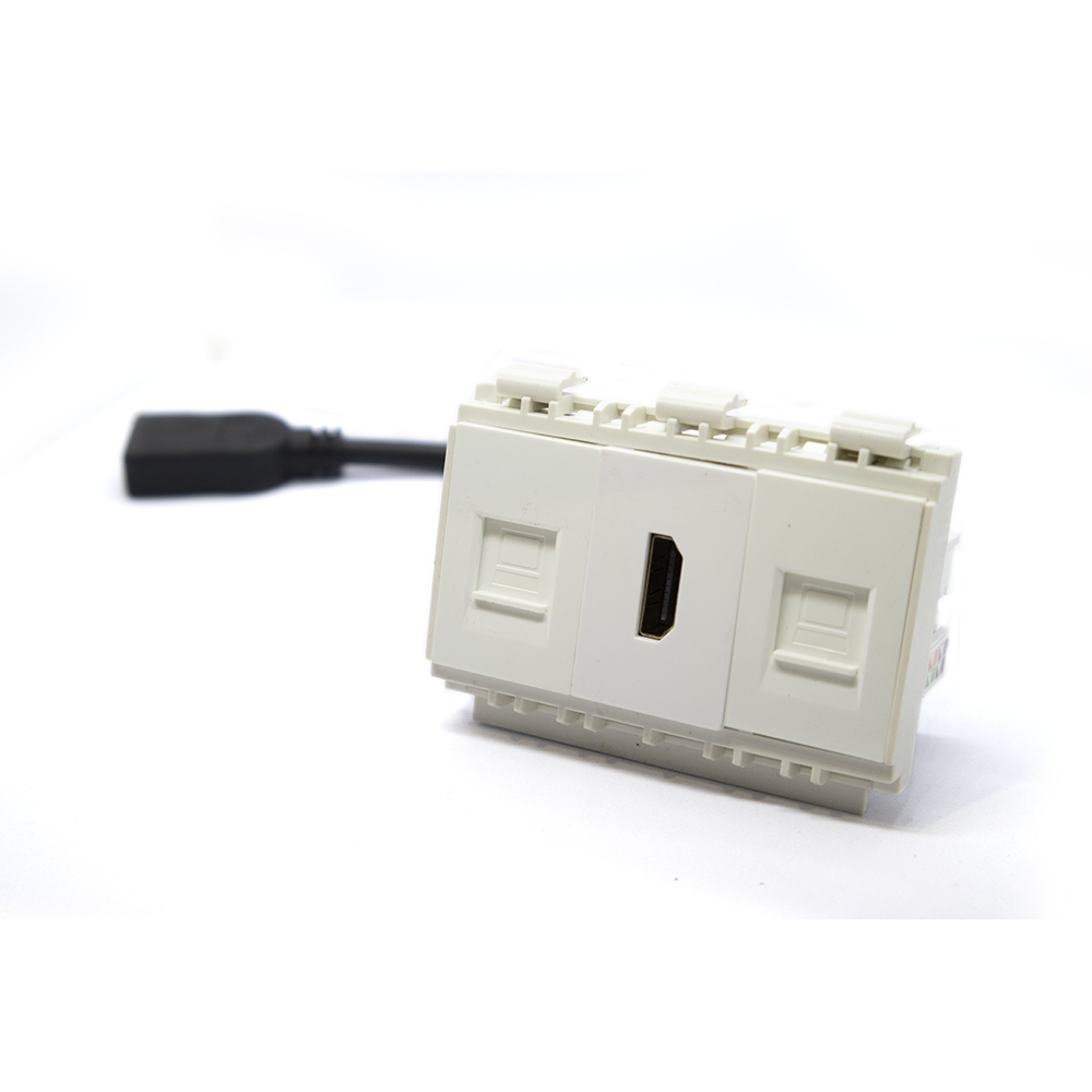 CAT-RJ45HD - CAT-RJ45HD M�DULO PARA DATOS  2 PUERTOS RJ45 Y 1 PUERTO HDMI,  PARA CAJA DE PISO