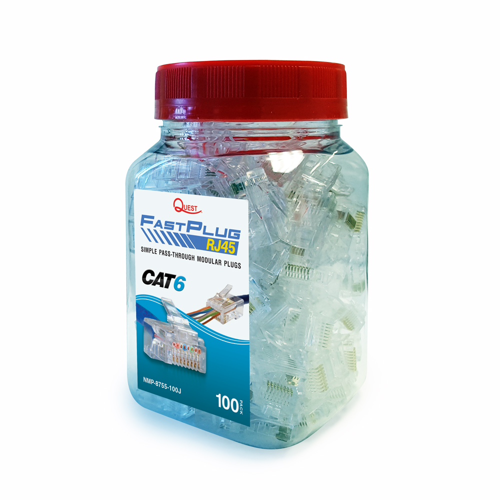 Q-NMP-8755-100J - NMP-8755-100J CONECTOR MODULAR RJ45 CAT6 8P8C FAST-PLUG