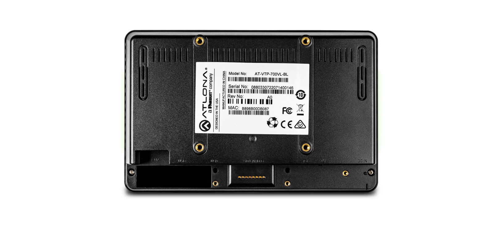 ATL-VTP-700VL-BL - VTP-700VL-BLVELOCITY PANEL TÁCTIL DE 7", ACABADO NEGRO, INCLUIDO KIT DE MONTAJE