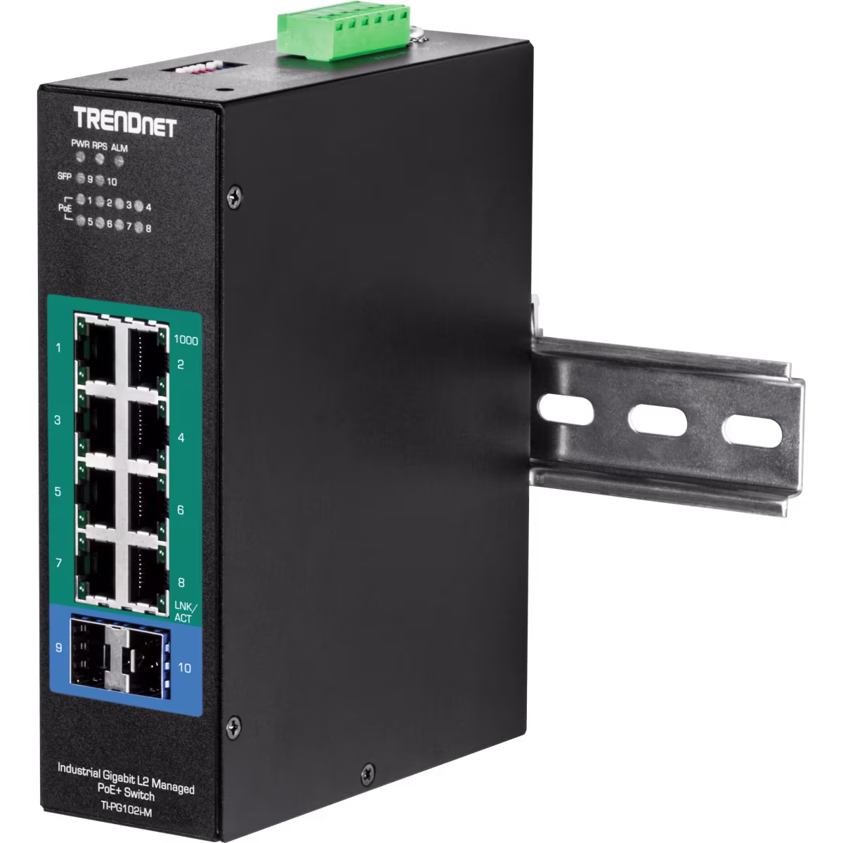 PG102i SWITCH INDUSTRIAL 8 PUERTOS GIGABIT L2  ADMINISTRABLE PoE+, TRENDNET