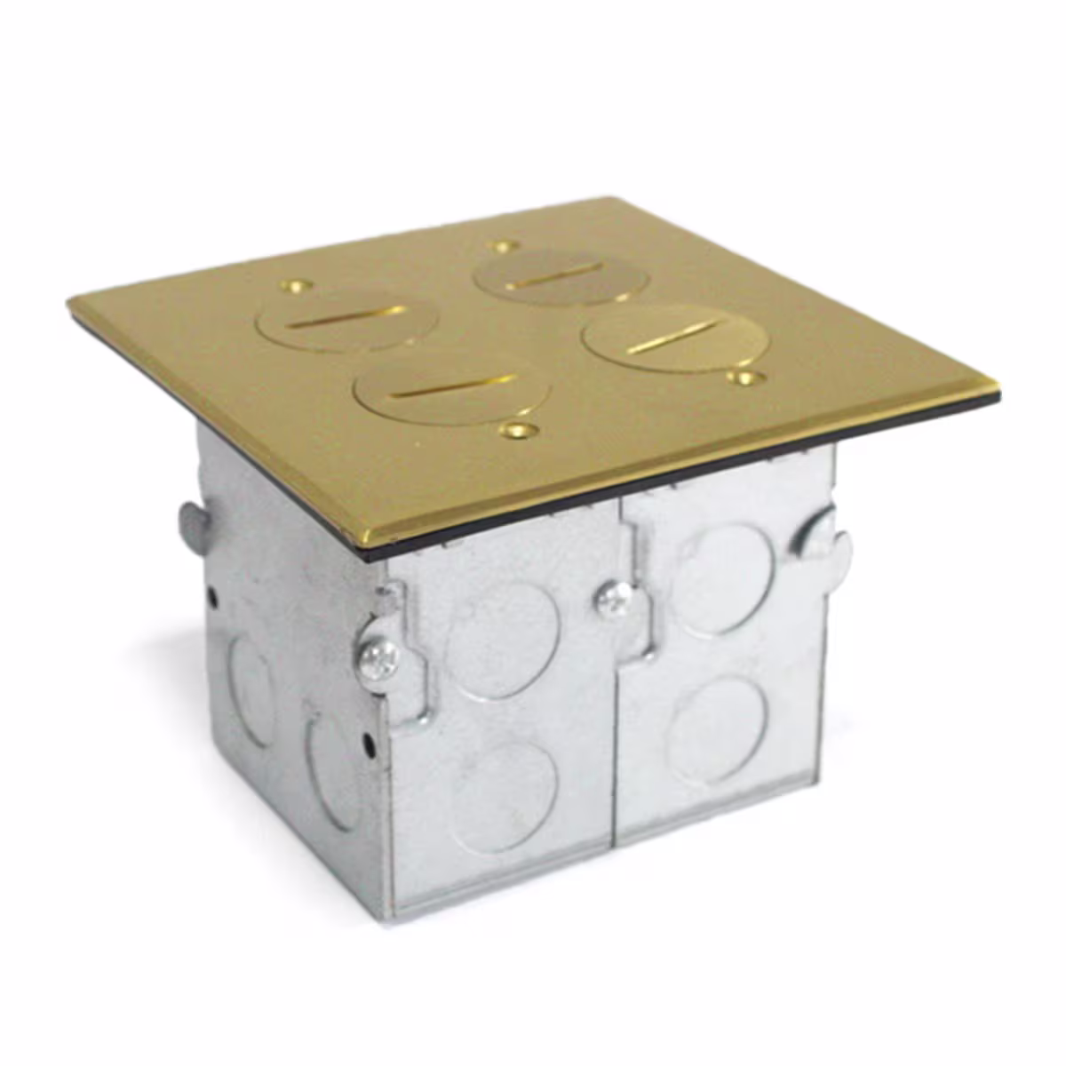 705510-C CAJA DE PISO IMPOTRABLE 2 TOMAS, BRONCE, TAPA FIJA