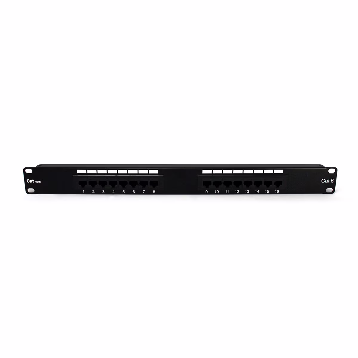 PP6016 PATCH PANEL CAT6 16 PUERTOS, BLOCK 110 C/BARRA DE ALIVIO, CATCOM