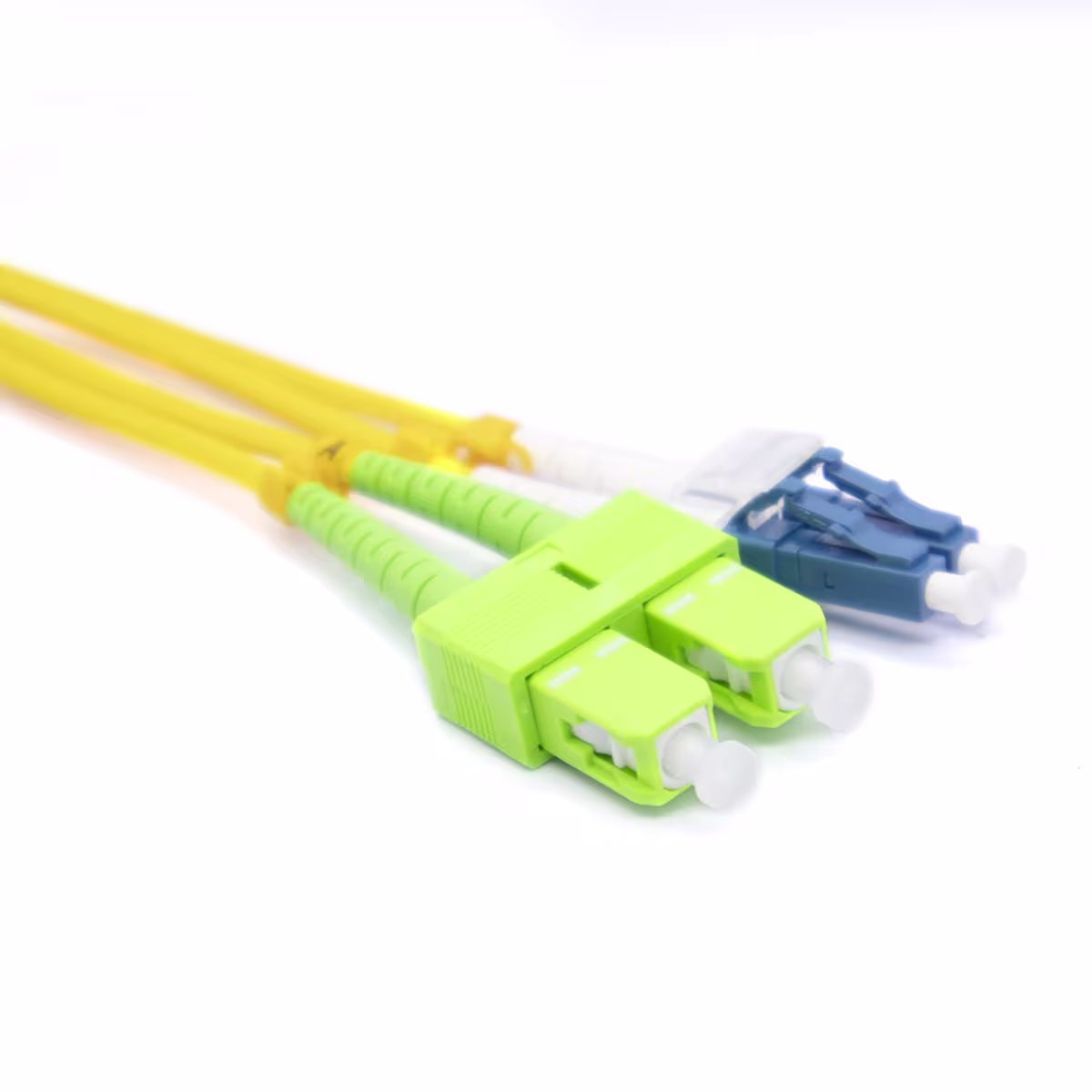 LCSCA09DYE15 PATCH CORD DE FIBRA OPTICA LC/UPC-SC/APC DUPLEX MONOMODO 15MTS FIBREFAB