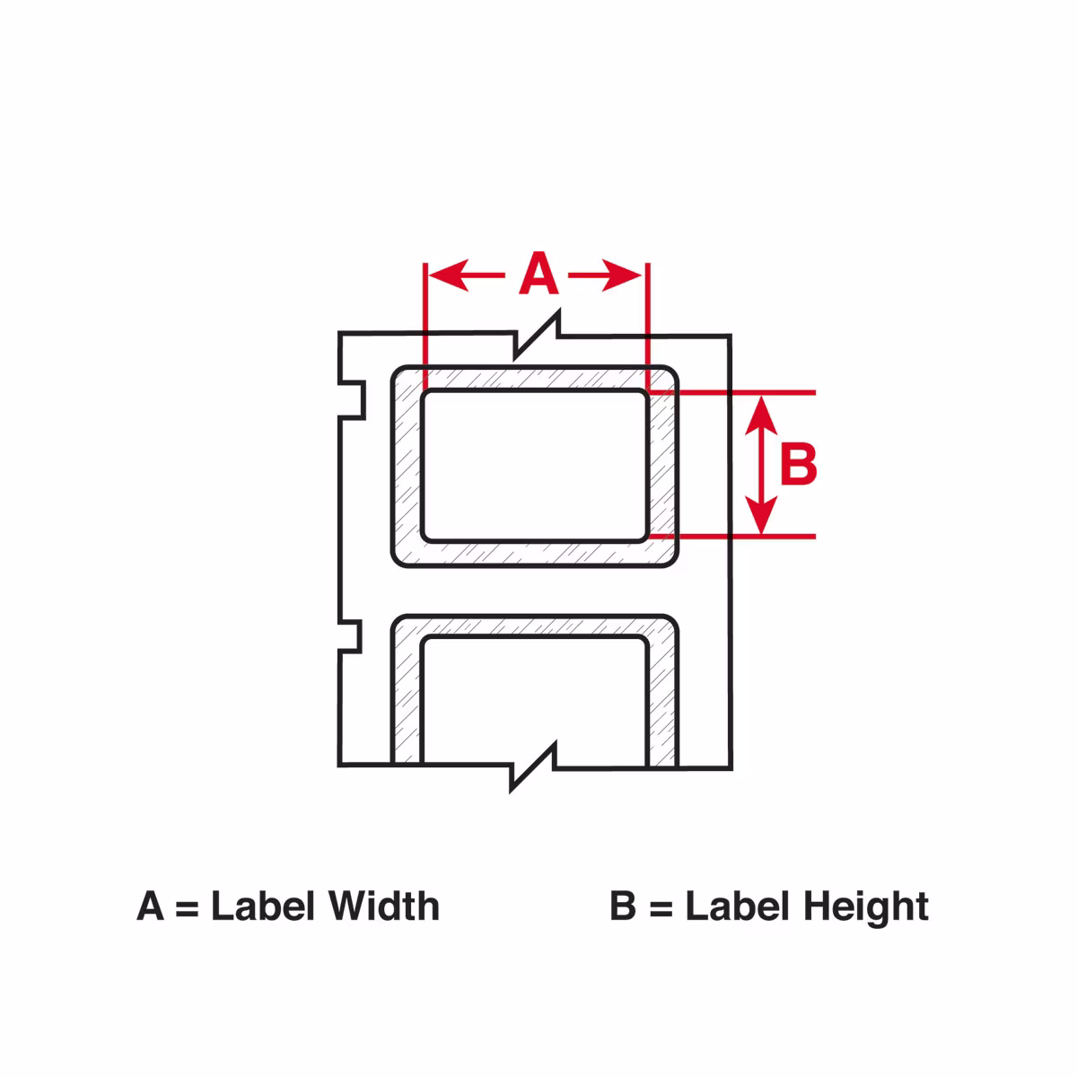 M6-20-428-PSL ETIQUETAS POLIESTER METALIZADO RESISTENTE A SOLVENTES, 1" x 2"