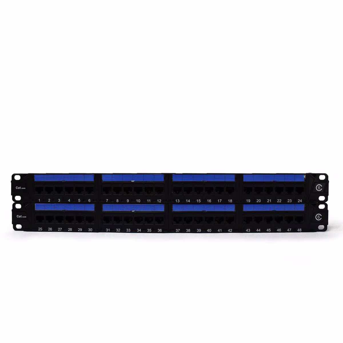 PP6048 PATCH PANEL CAT6 48 PUERTOS, BLOCK 110 C/BARRA DE ALIVIO, CATCOM