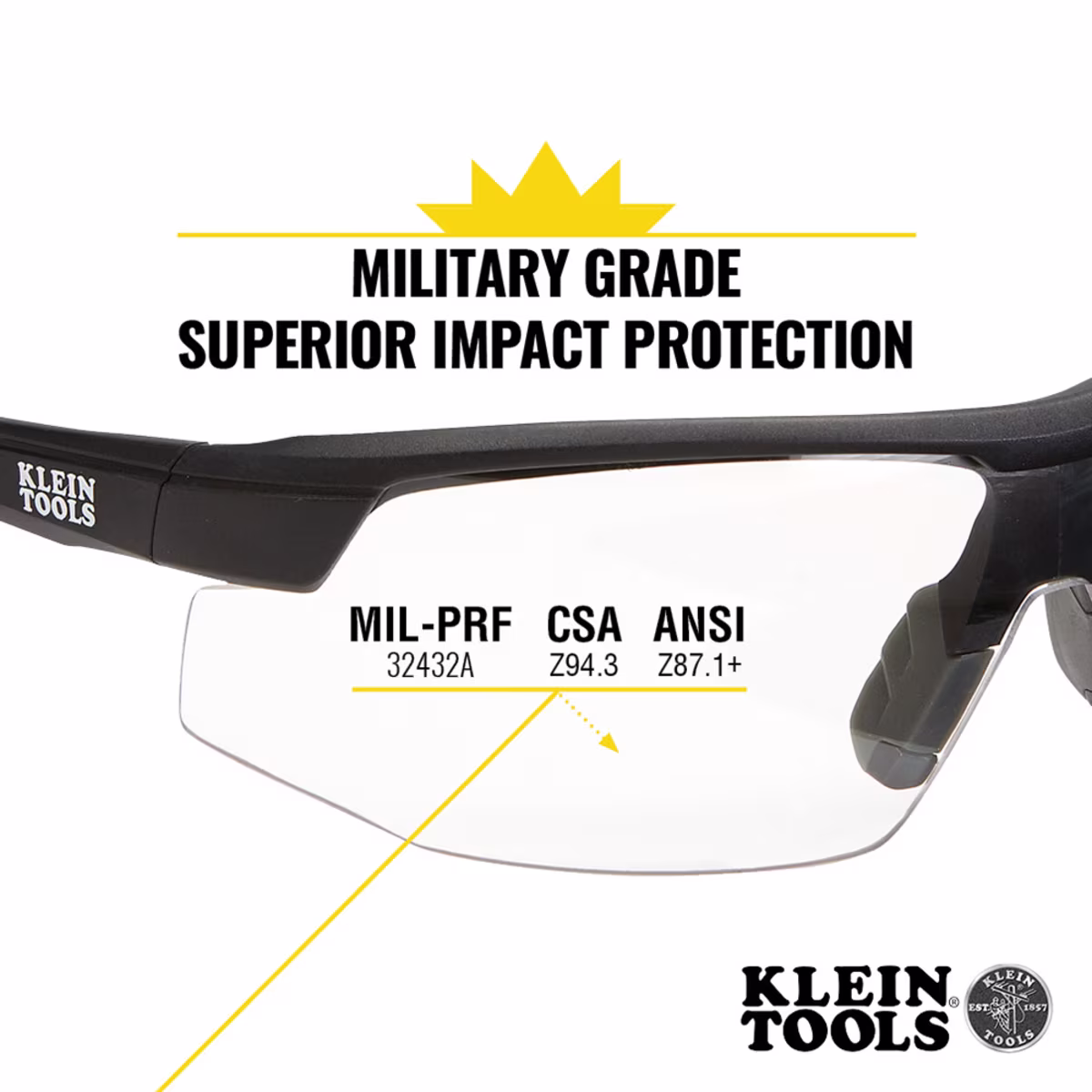 KLEIN 60159 Gafas Seguridad, Lentes Policarbonato Claro