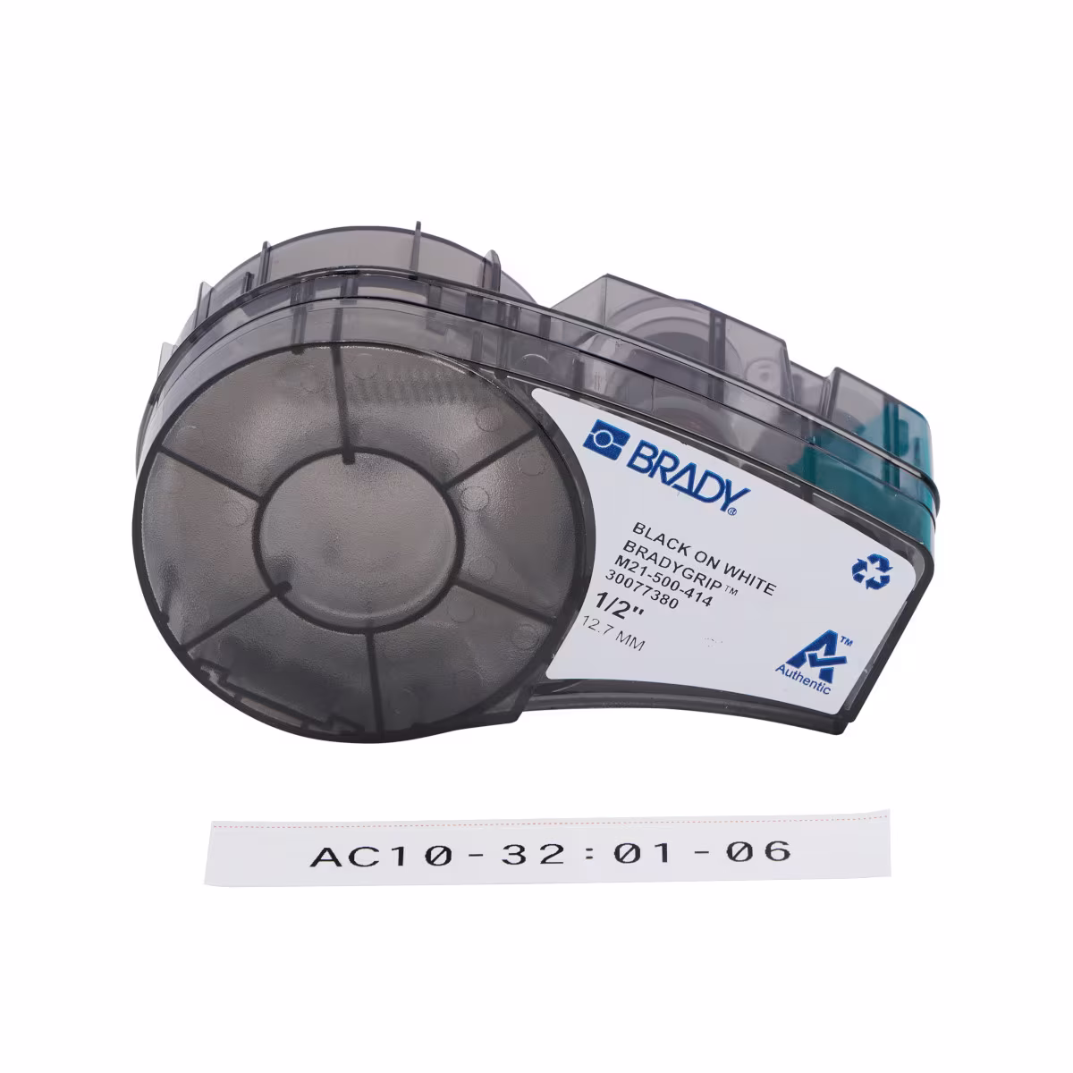 M21-500-414 CARTUCHO DE ETIQUETAS POLIESTER 0.50 inW x 10 ftL NEGRO S/BLANCO, BRADY