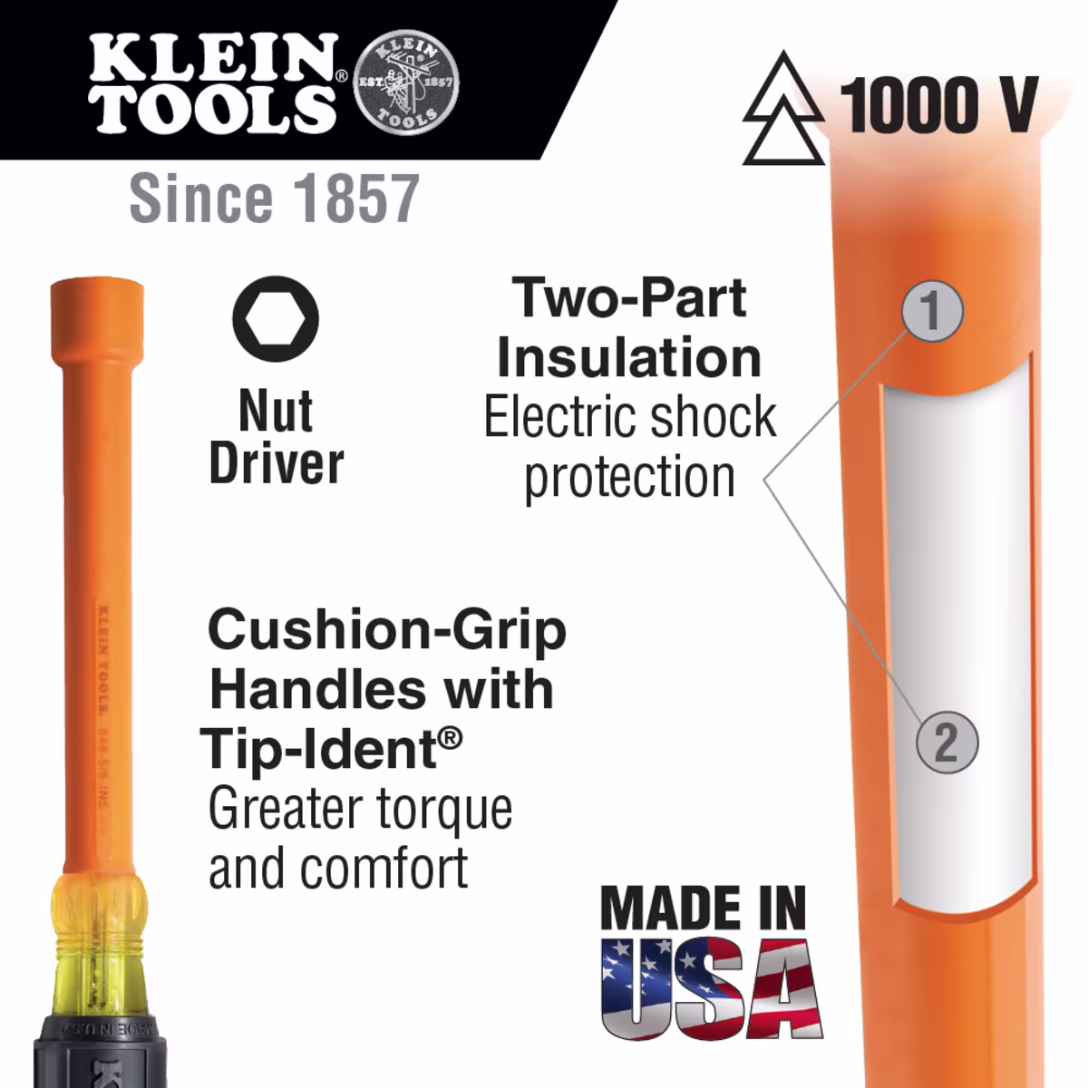 Klein 33524: Juego destornilladores aislados 1000V VDE UL