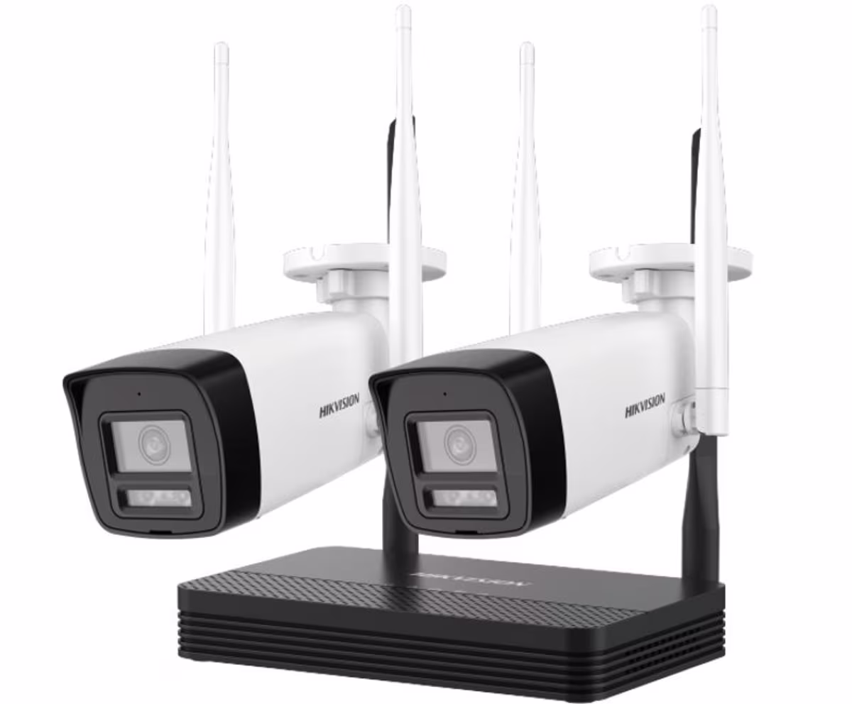 NKS422W0H KIT IP WIFI 2MP 1 NVS 4 CANALES + 2 CAMARAS TIPO BALA IR 20M IP67 CON AUDIO 