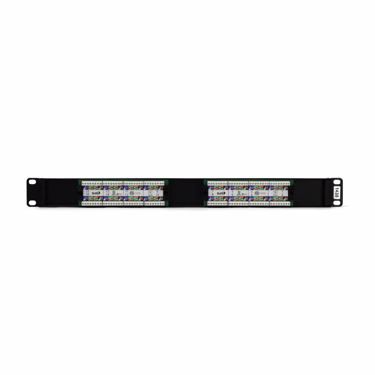 PP5016 PATCH PANEL CAT5E 16 PUERTOS, BLOCK 110 C/BARRA DE ALIVIO, CATCOM