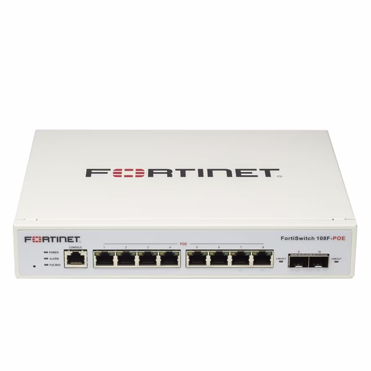 FS-108F-POE SWITCH ADMINISTRABLE 8 PUERTOS GE +2SFP,8 PUERTOS marca FORTINET MODELO F108-POE