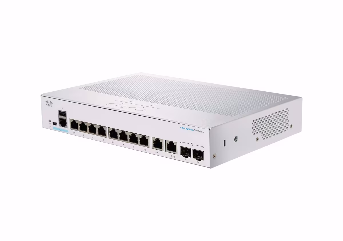 CBS350-8T-E-2G-NA SWITCH 8 PUERTOS 10/100/1000Mbps ADMINISTRABLE 2x1G COBRE/SFP, CISCO