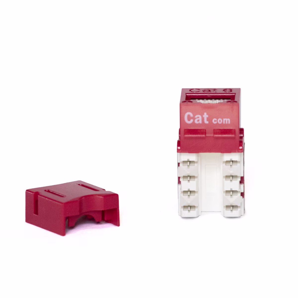 KJ6-11003 KEYSTONE JACK CAT6 RJ45 COLOR ROJO, CATCOM