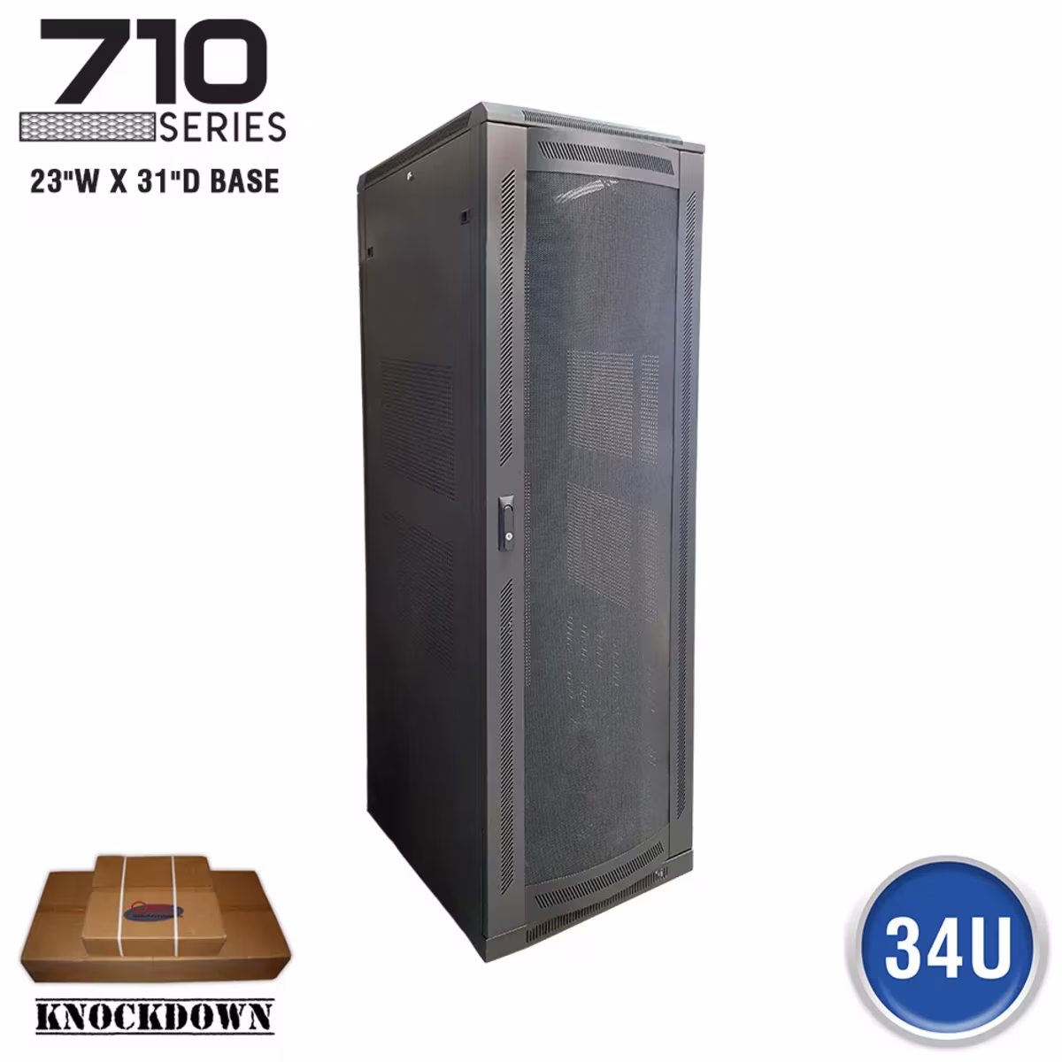 FE7119-34-02K GABINETE DE PISO 34RU 31" PROFUNIDAD DESARMADO 