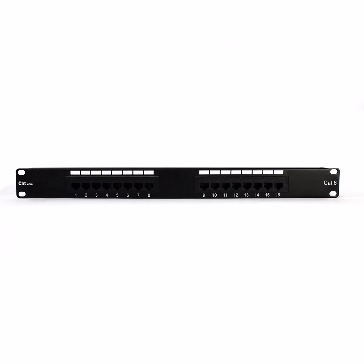 PP6016 PATCH PANEL CAT6 16 PUERTOS, BLOCK 110 C/BARRA DE ALIVIO, CATCOM