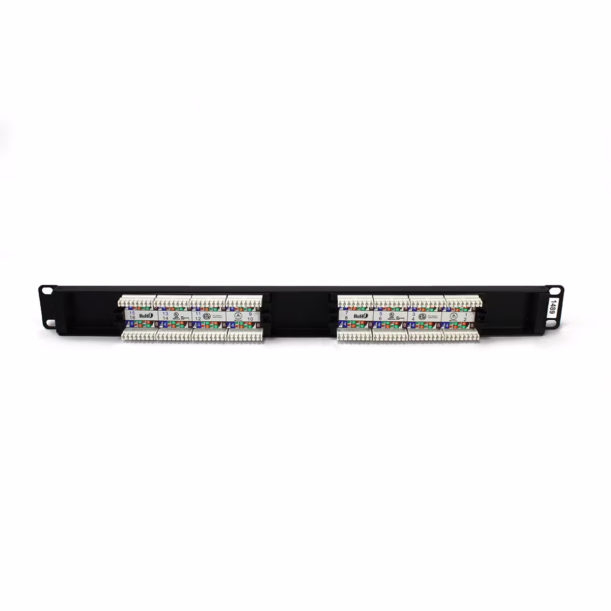 PP6016 PATCH PANEL CAT6 16 PUERTOS, BLOCK 110 C/BARRA DE ALIVIO, CATCOM