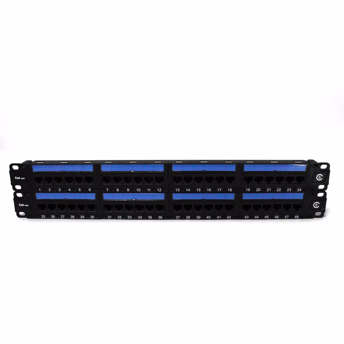 PP6048 PATCH PANEL CAT6 48 PUERTOS, BLOCK 110 C/BARRA DE ALIVIO, CATCOM