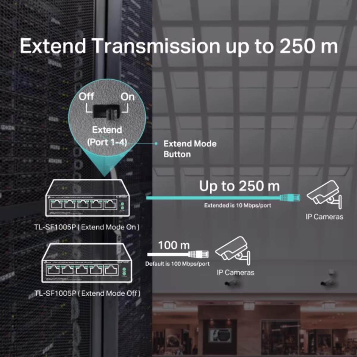 SF1005P SWITCH 5 PUERTOS 10/100 Mbps, 4 pts PoE, NO ADMINISTRABLE