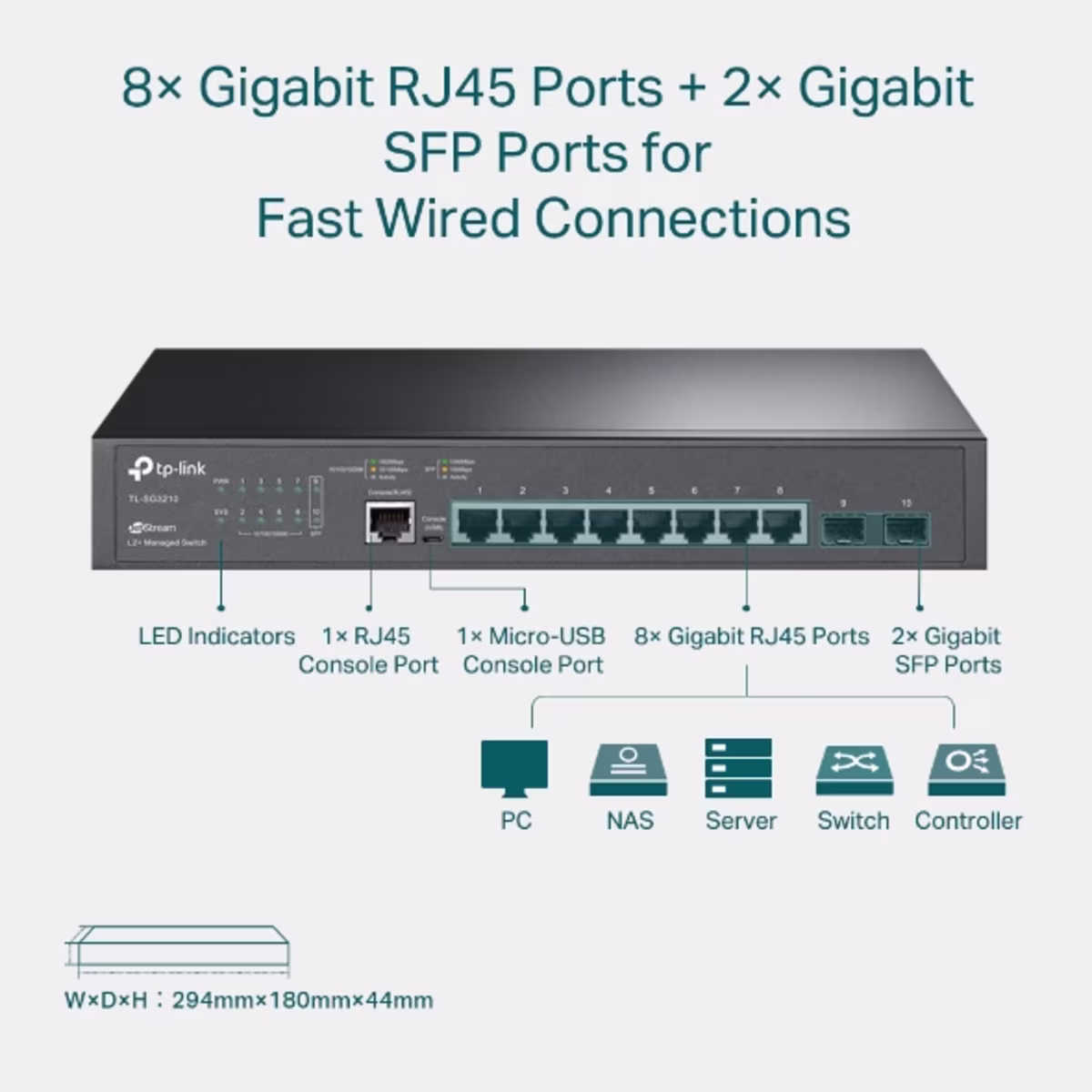 TL-SG3210 SWITCH GESTIONADO 8PTOS GIGABIT L2 