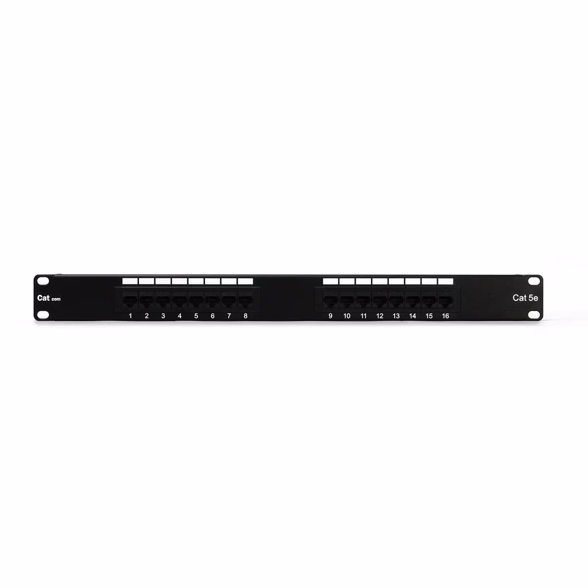 PP5016 PATCH PANEL CAT5E 16 PUERTOS, BLOCK 110 C/BARRA DE ALIVIO, CATCOM