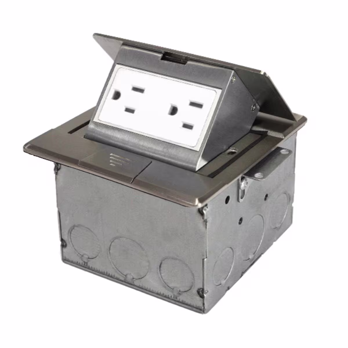 661241-S CAJA DE 1 TOMA CUADRADA C/ TAPA RETRACTIL 