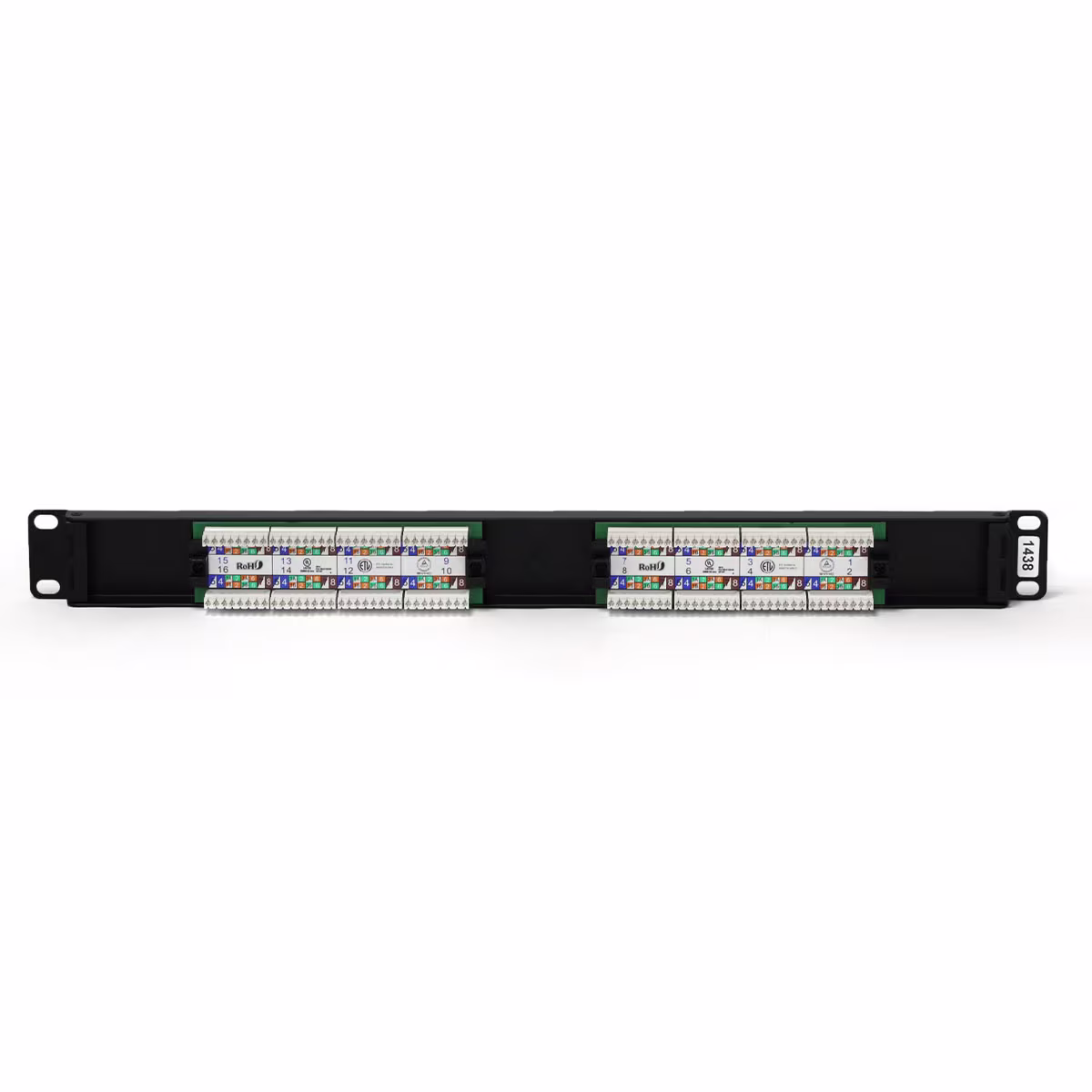 PP5016 PATCH PANEL CAT5E 16 PUERTOS, BLOCK 110 C/BARRA DE ALIVIO, CATCOM
