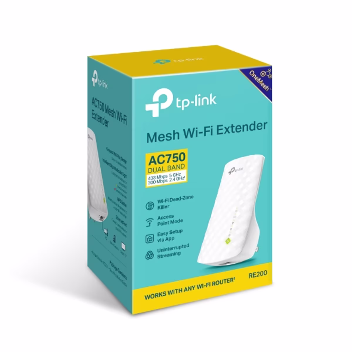RE200 EXTENSOR DE RANGO WI-FI 802.11A/B/G/N/AC 750mbps 