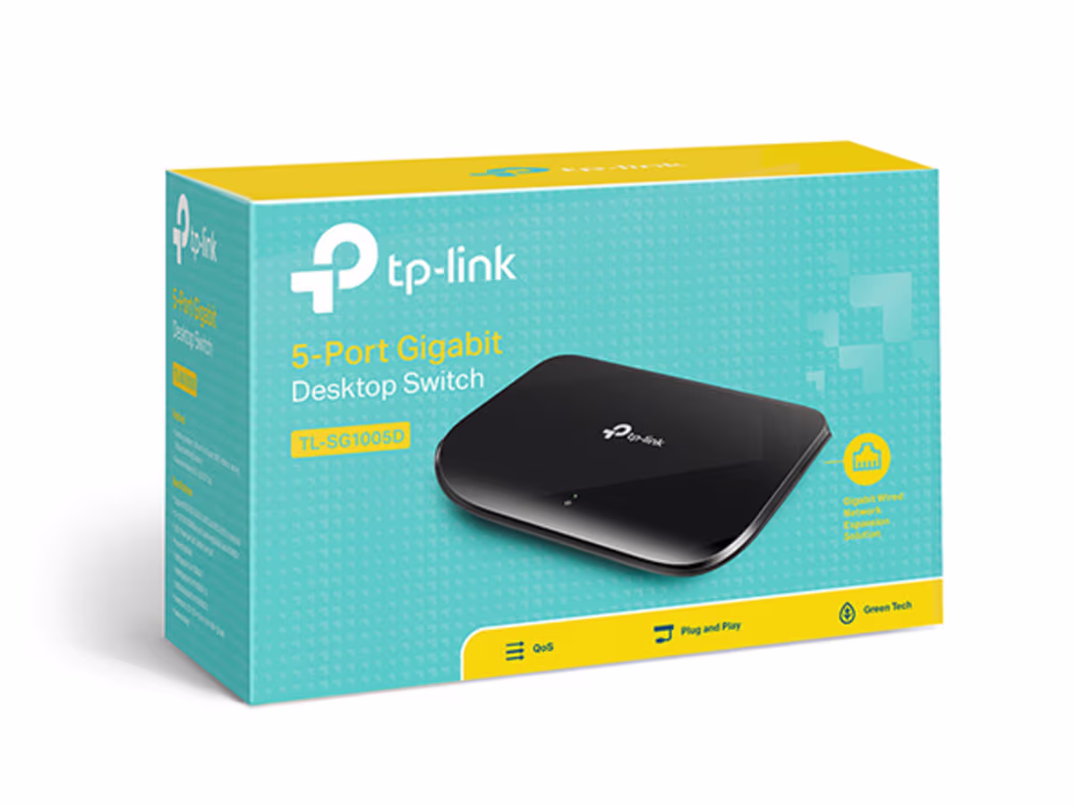 TL-SG1005D SWITCH GIGABIT  5 PUERTOS NO ADMINISTRABLE, MARCA TP-LINK