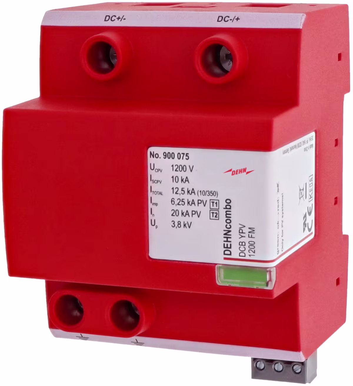 900075 SUPRESOR DE PICOS TIPO 1+2 P/ SISTEMAS FOTOVOLTAICOS HASTA 1200V DC CON SEÑAL FM