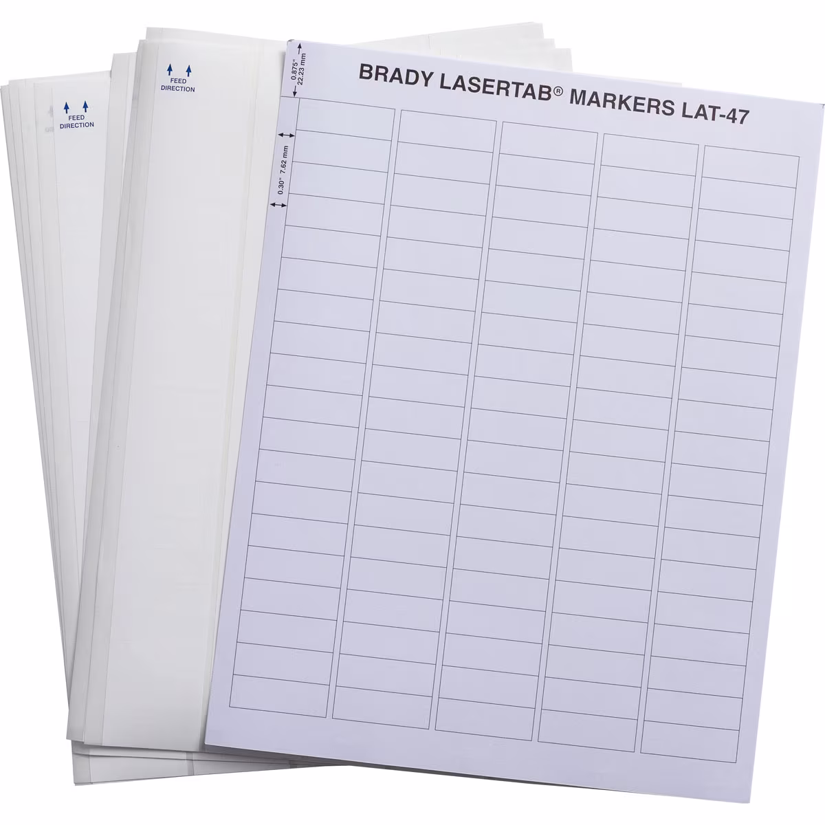 BR-LAT-47-707-10 ETIQUETA PRECORTADA POLIESTER 0.5inH x 1.5inW BLANCA P/IMPRESORA LASER BRADY