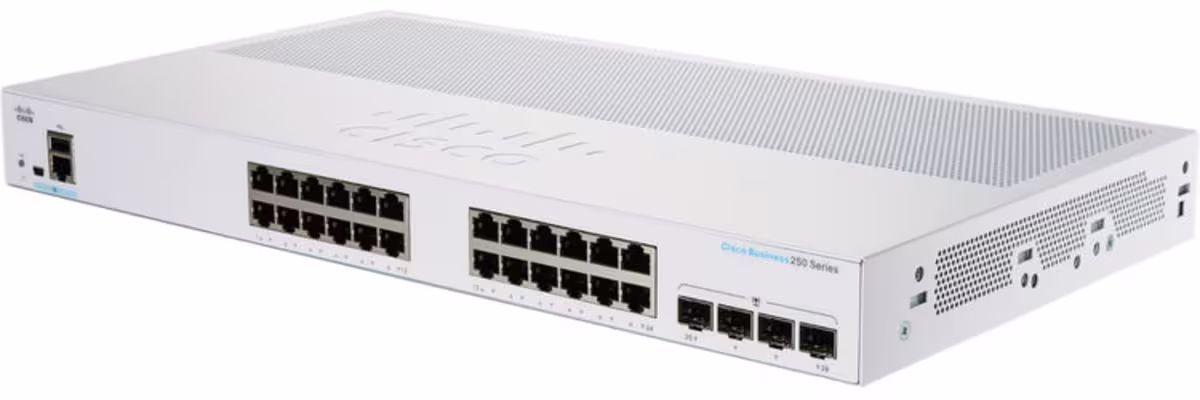 CBS250-24T-4G-NA SWITCH 24 PUERTOS 10/100/1000Mbps ADMINISTRABLE 4x1G SFP, CISCO