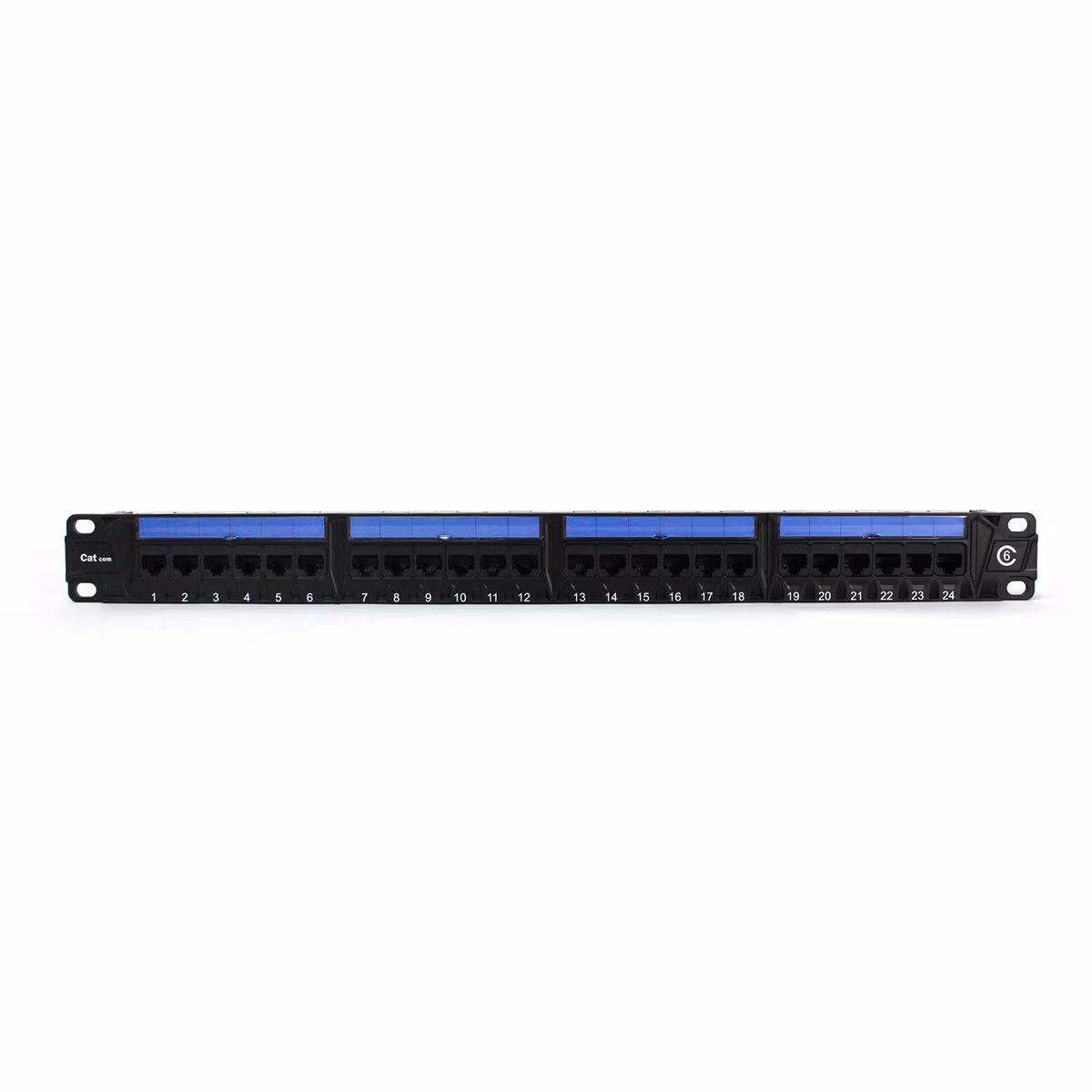 PP6024 PATCH PANEL CAT6 24 PUERTOS, BLOCK 110 C/BARRA DE ALIVIO, CATCOM