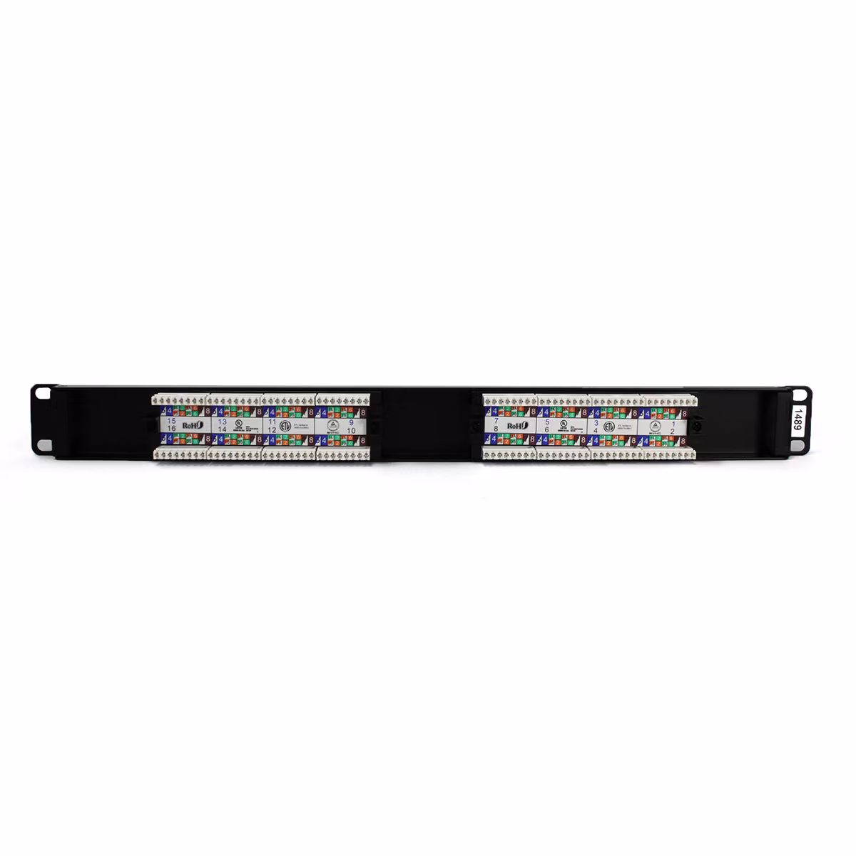 PP6016 PATCH PANEL CAT6 16 PUERTOS, BLOCK 110 C/BARRA DE ALIVIO, CATCOM