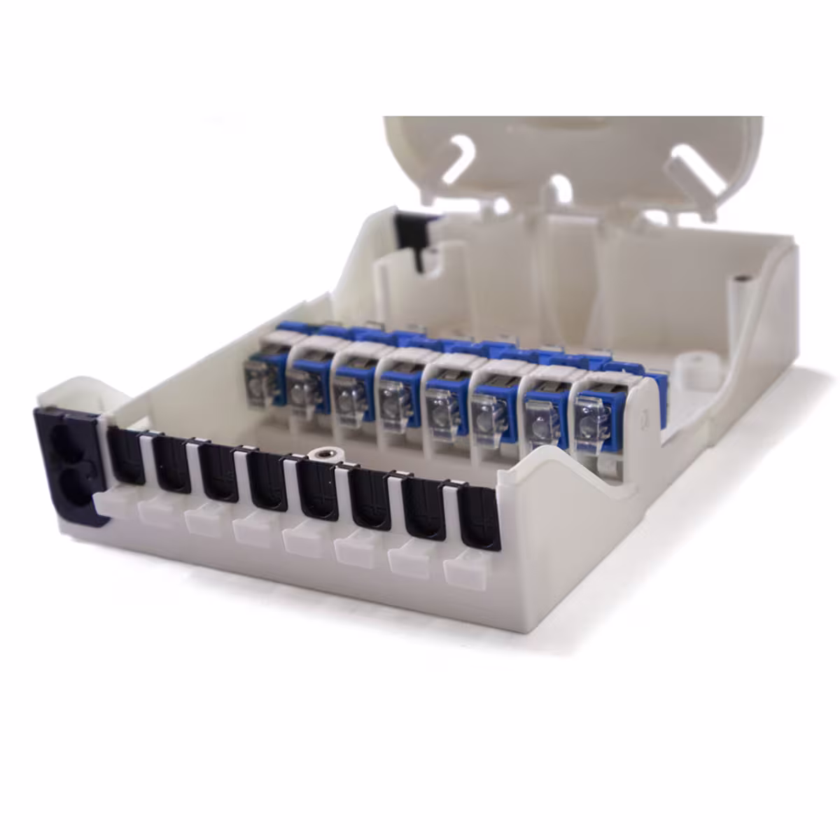 FFTH08F ODF PLASTICO CON  CAPACIDAD PARA 8 ADAPTADORES