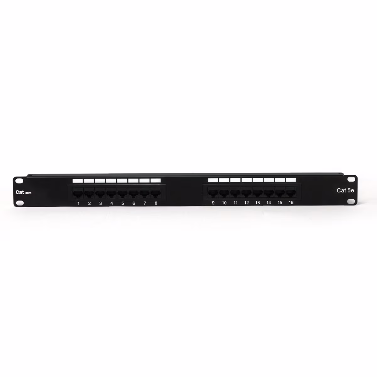 PP5016 PATCH PANEL CAT5E 16 PUERTOS, BLOCK 110 C/BARRA DE ALIVIO, CATCOM