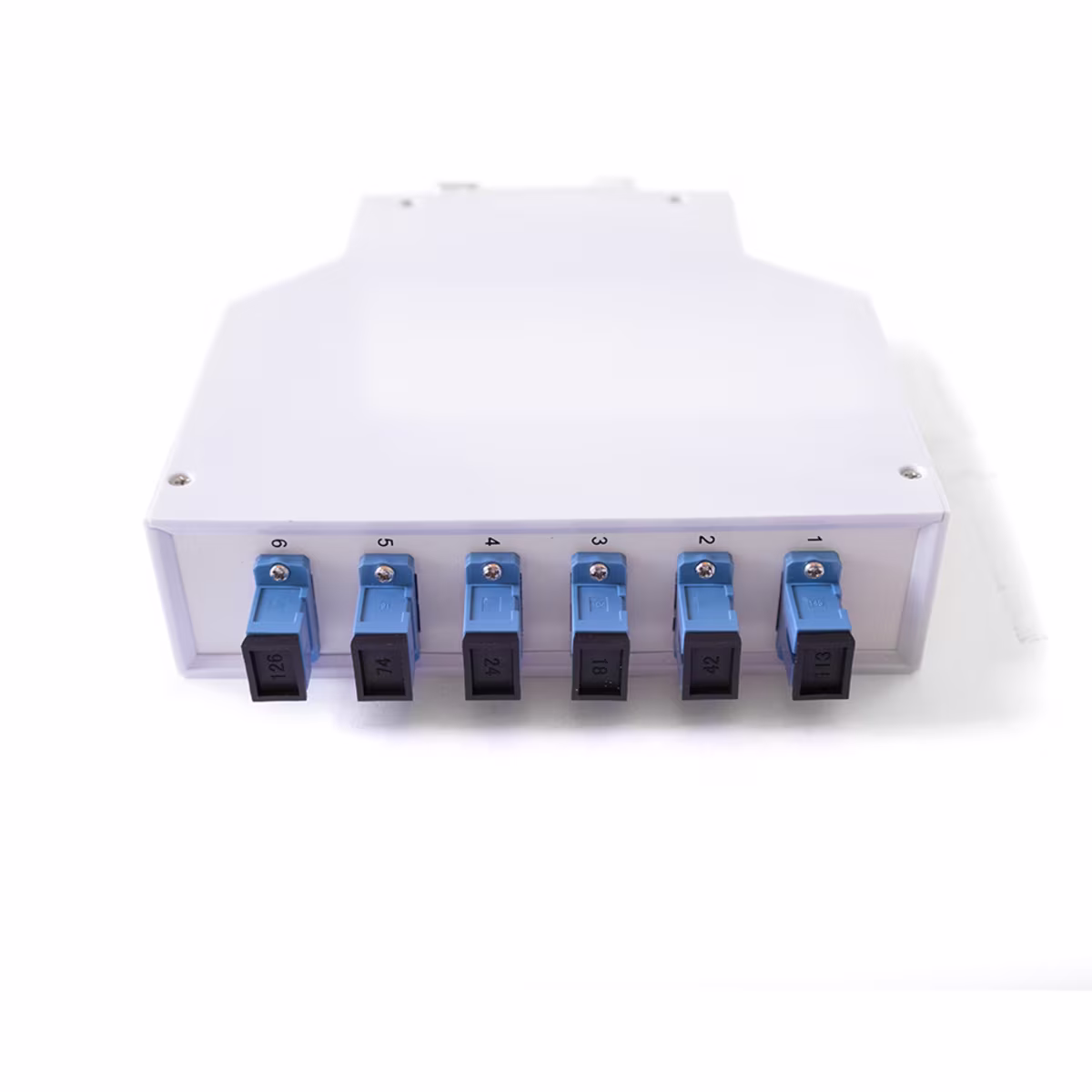 DIN-TB CAJA DE TERMINACIÓN P/FIBRA OPTICA SC/UPC MONOMODO CON 6 ADAPTADORES, CATCOM