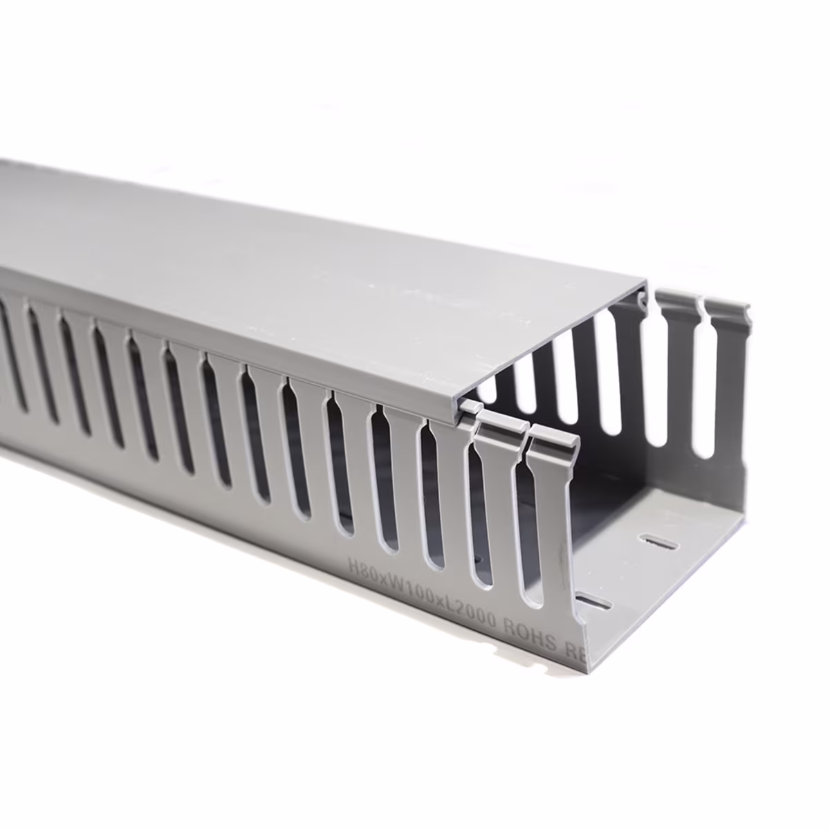 RPD100808 CANALETA PVC RANURADA 4" X 3" X 2MTS CON SEPARACION DE 8MM COLOR GRIS, CATCOM