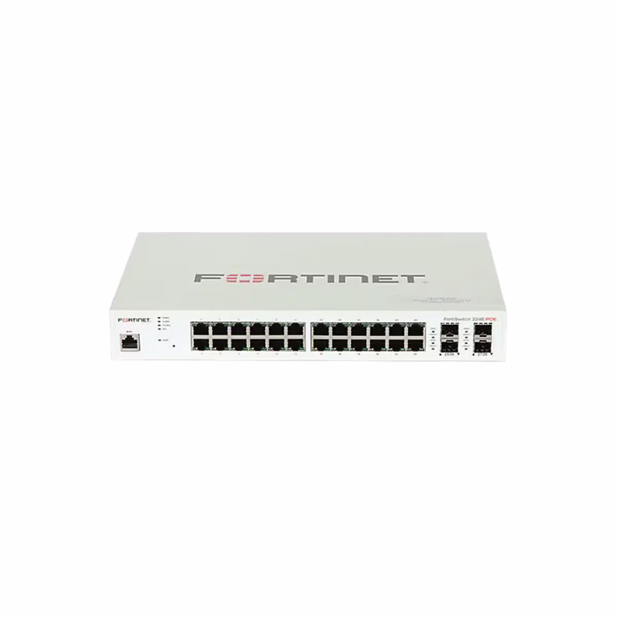 FS-224E switch capa 2/3 compatible con controladora FortiGate con  24 x GE RJ45 ports, 4 x GE SFP