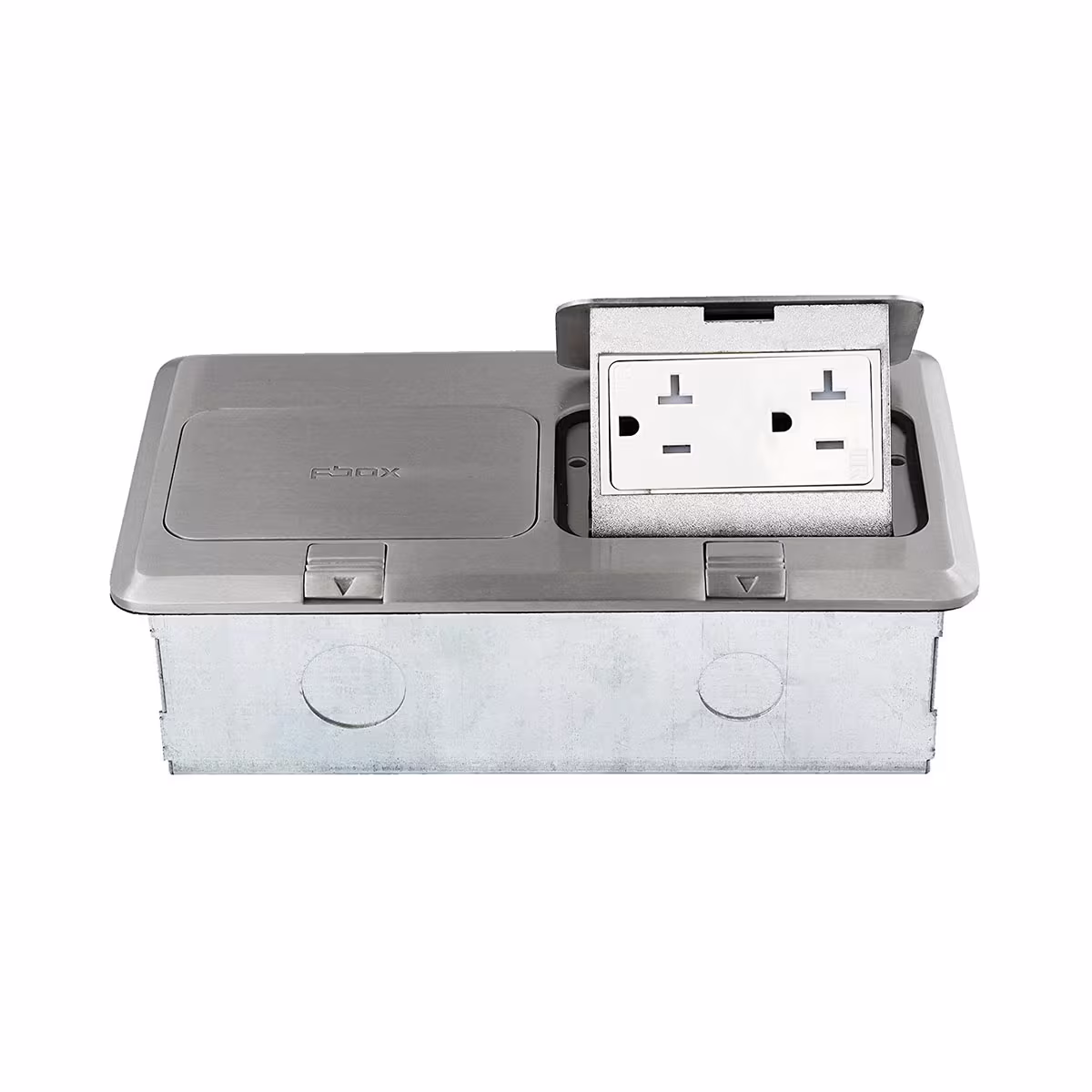 662301-S CAJA 2 TOMAS EMPOTRABLE RECTANGULAR , TAPA RETRACTIL